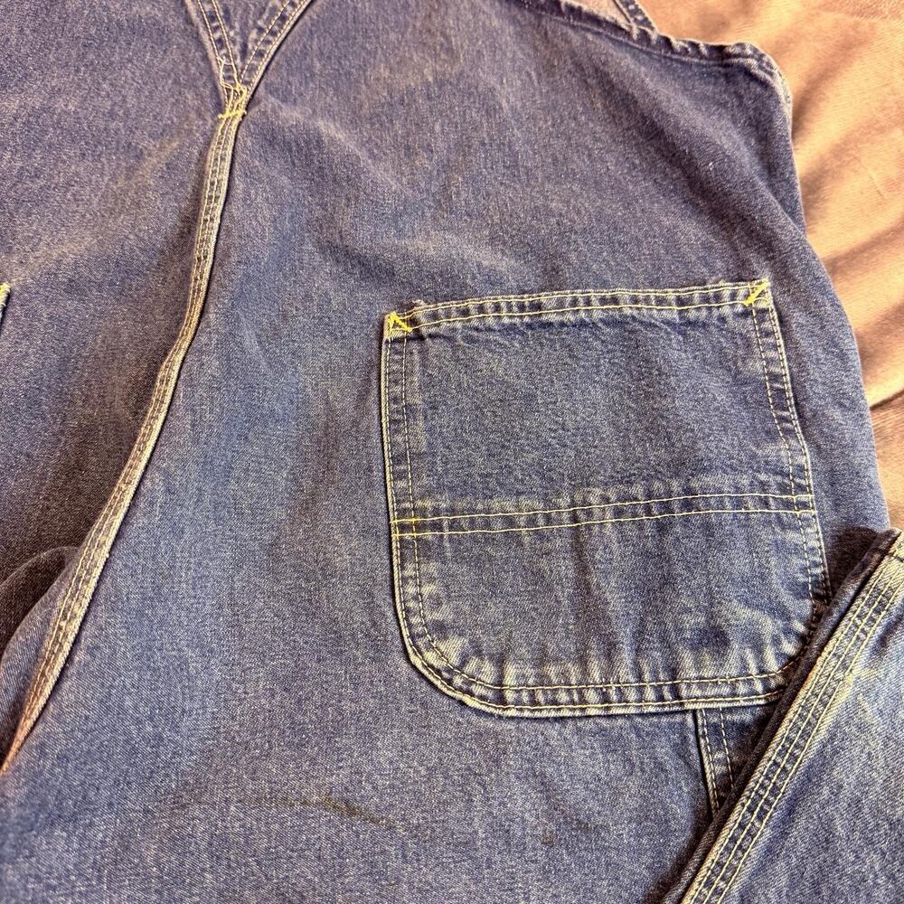 VTG Carhartt Men’s Sz 40x30 Overalls Denim Made In USA Distressed W/ Stains Work - Picture 10 of 16